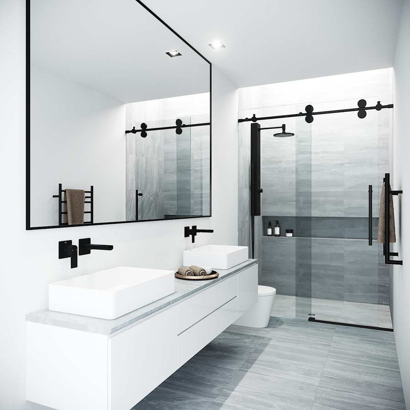 Elan 74" High x 52" Wide Sliding Frameless Shower Door with Clear Glass - image 16