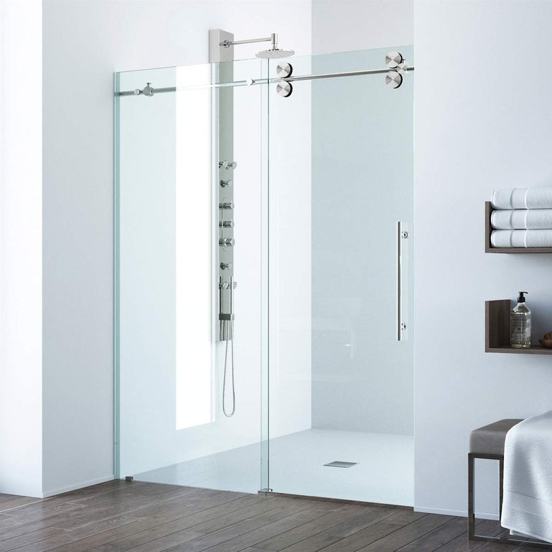Elan 74" High x 56" Wide Sliding Frameless Shower Door with Clear Glass - image 2