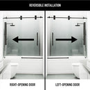 Elan 66" High x 60" Wide Sliding Frameless Tub Door with Clear Glass - image 4