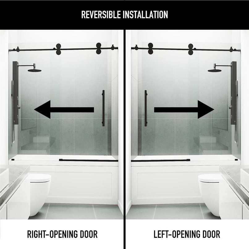 Elan 66" High x 60" Wide Sliding Frameless Tub Door with Clear Glass - image 4