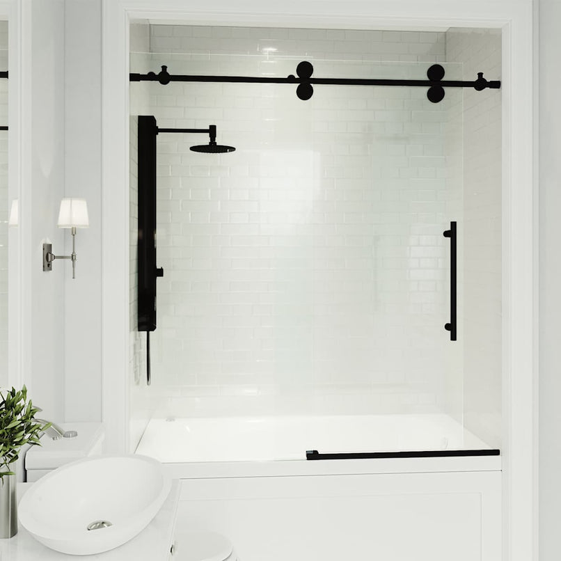 Elan 66" High x 60" Wide Sliding Frameless Tub Door with Clear Glass - image 5
