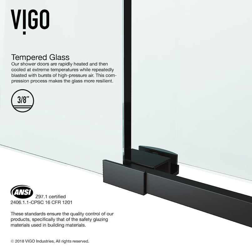 Elan 66" High x 60" Wide Sliding Frameless Tub Door with Clear Glass - image 9