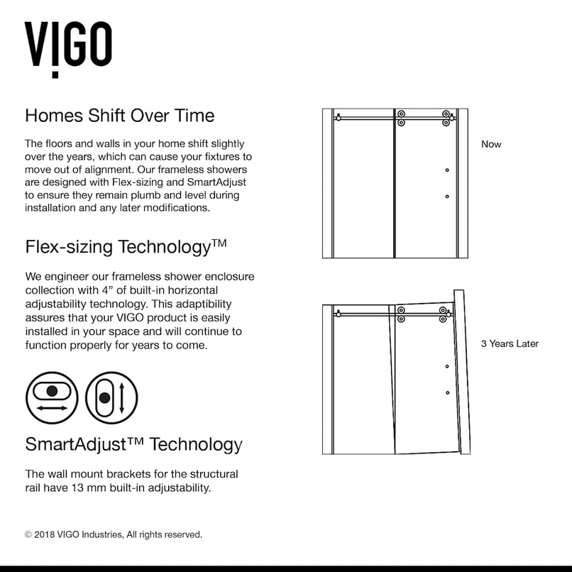 Elan 66" High x 60" Wide Sliding Frameless Tub Door with Clear Glass - image 12