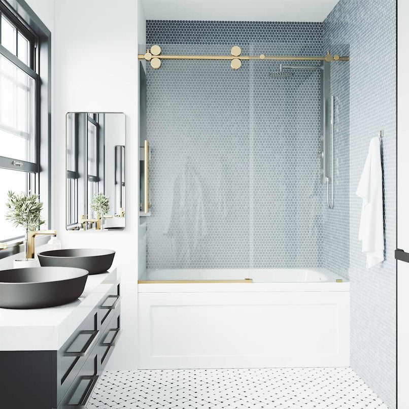 Elan 66" High x 60" Wide Sliding Frameless Tub Door with Clear Glass - image 22