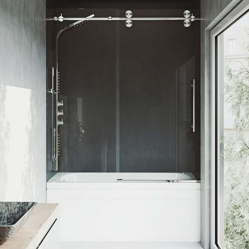 Elan 66" High x 60" Wide Sliding Frameless Tub Door with Clear Glass - image 23