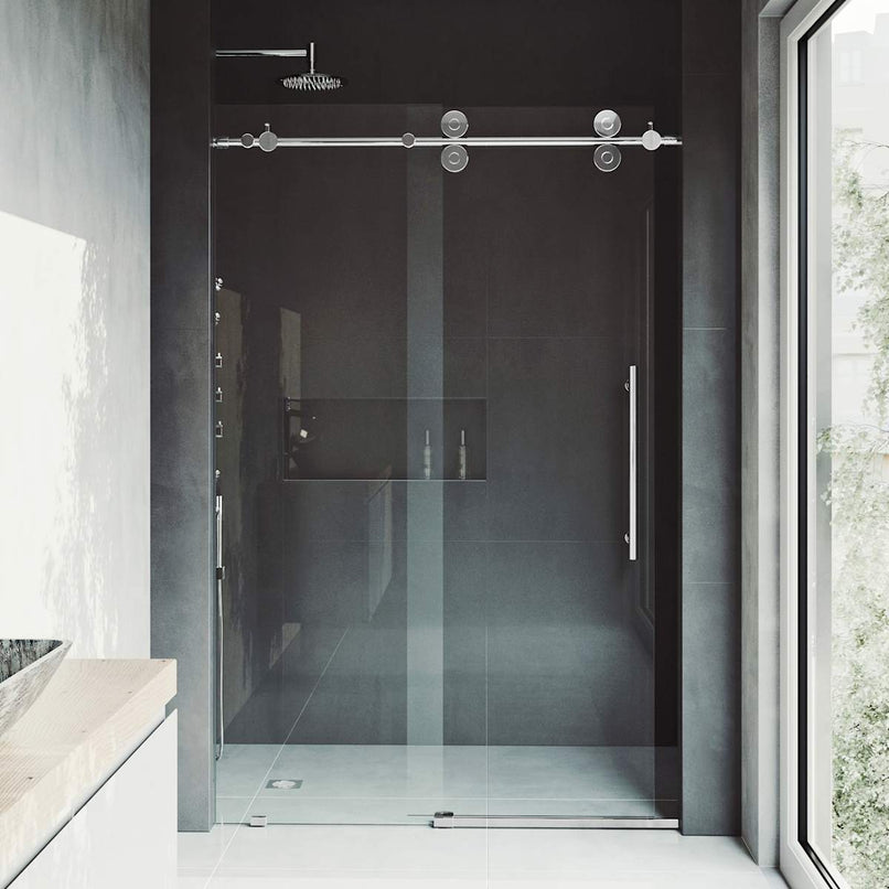 Elan 74" High x 60" Wide Sliding Frameless Shower Door with Clear Glass - image 20