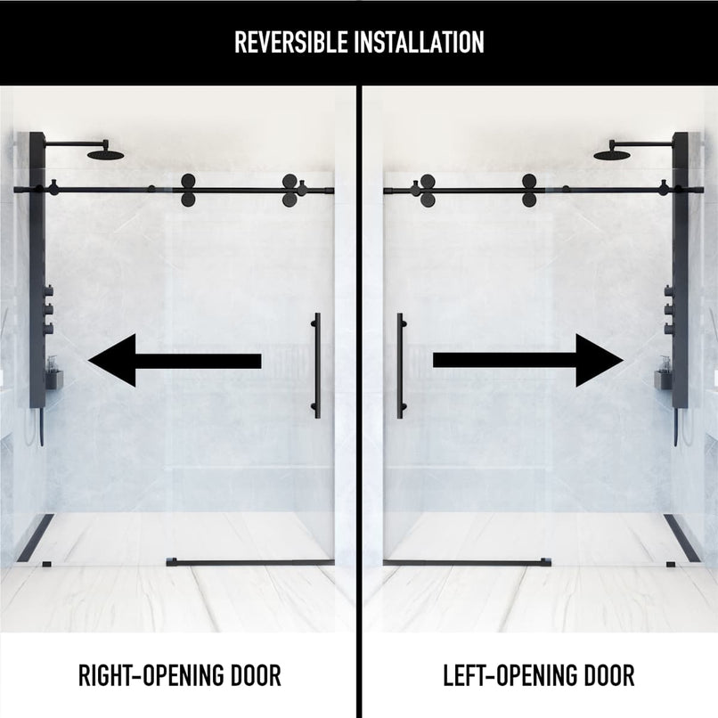 Elan 74" High x 64" Wide Sliding Frameless Shower Door with Clear Glass - image 4