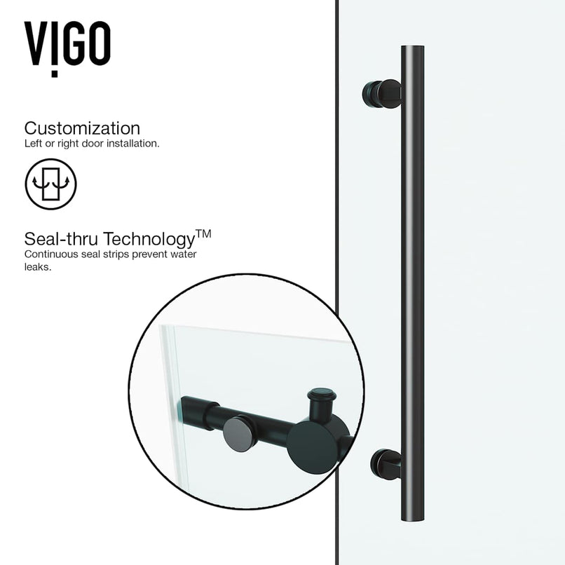 Elan 74" High x 64" Wide Sliding Frameless Shower Door with Clear Glass - image 9