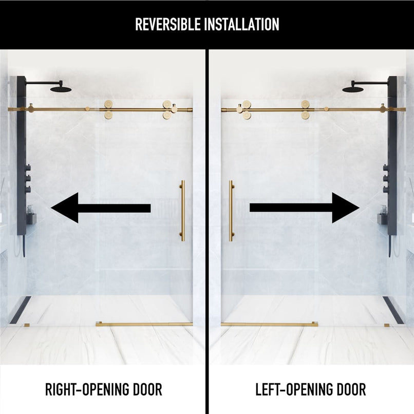 Elan 74" High x 68" Wide Sliding Frameless Shower Door with Clear Glass - image 4