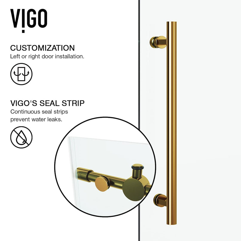 Elan 74" High x 68" Wide Sliding Frameless Shower Door with Clear Glass - image 9