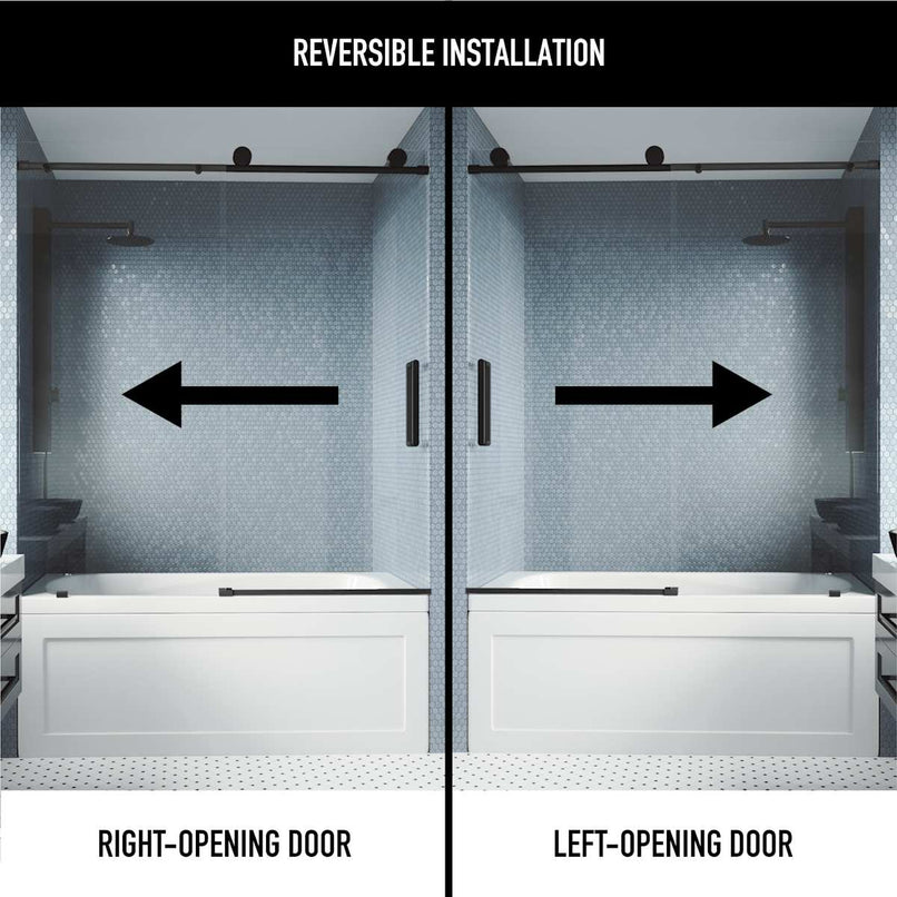 Elan 66" High x 60" Wide Sliding Frameless Tub Door with Clear Glass - image 4