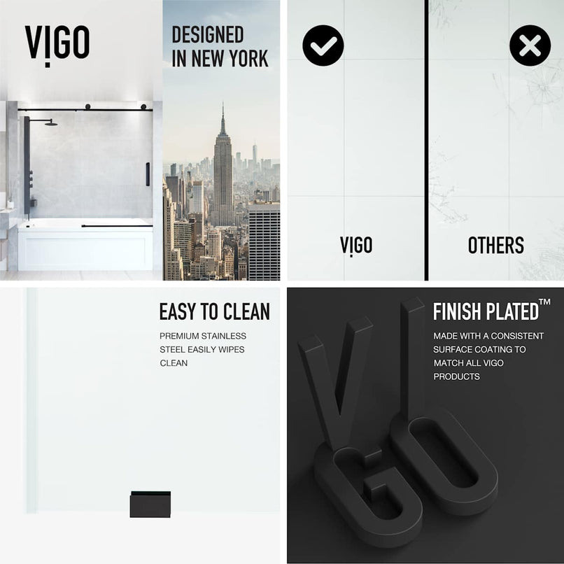 Elan 66" High x 60" Wide Sliding Frameless Tub Door with Clear Glass - image 6