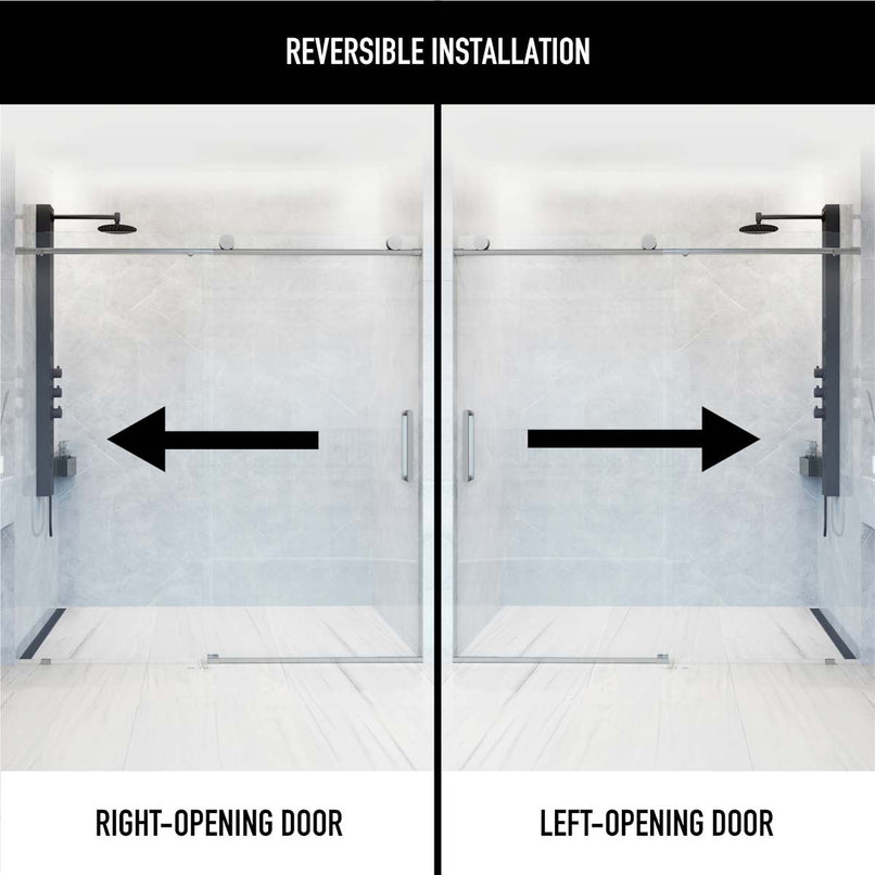 Elan 76" High x 60" Wide Sliding Frameless Shower Door with Clear Glass - image 4