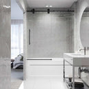 Elan 66" High x 60" Wide Sliding Frameless Tub Door with Patterned Glass - image 7