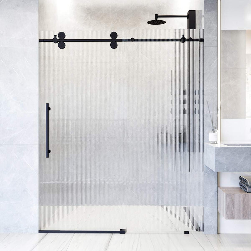 Elan 74" High x 60" Wide Sliding Frameless Shower Door with Patterned Glass - image 19