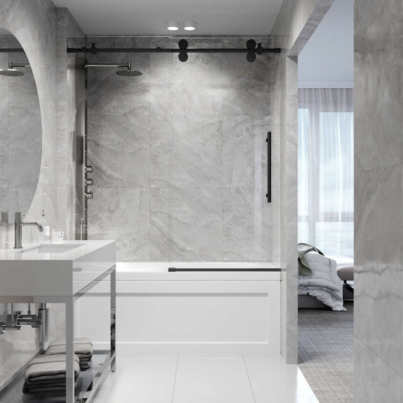 Elan 66" High x 60" Wide Sliding Frameless Tub Door with Clear Glass - image 27