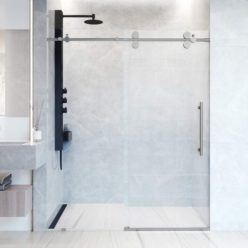 Elan 74" High x 60" Wide Sliding Frameless Shower Door with Clear Glass - image 9