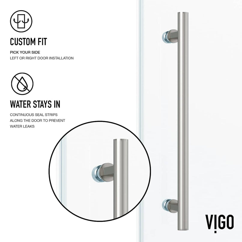 Elan 74" High x 60" Wide Sliding Frameless Shower Door with Clear Glass - image 11