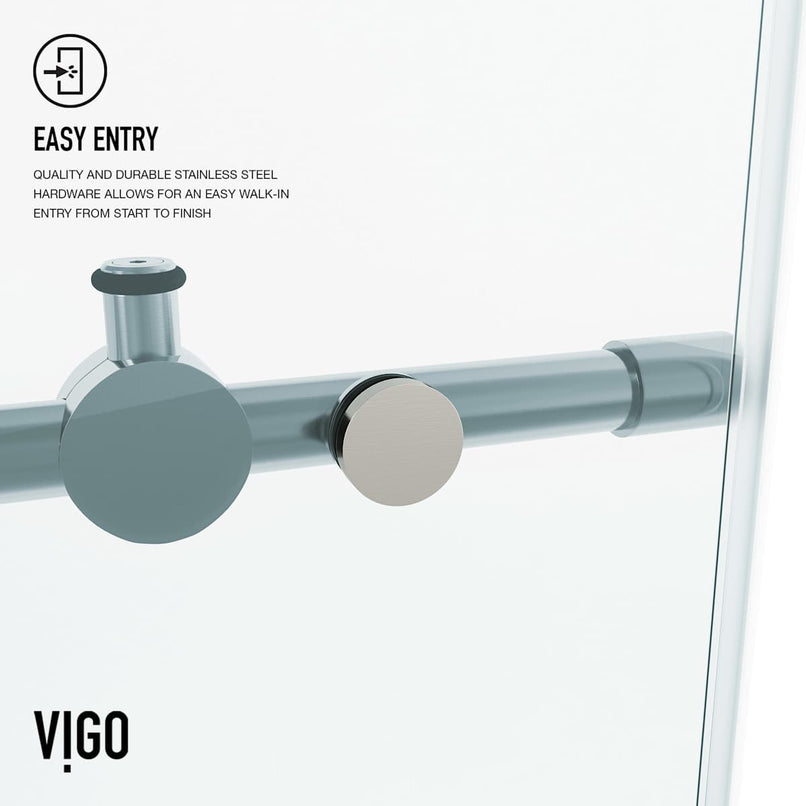 Elan 74" High x 60" Wide Sliding Frameless Shower Door with Clear Glass - image 16