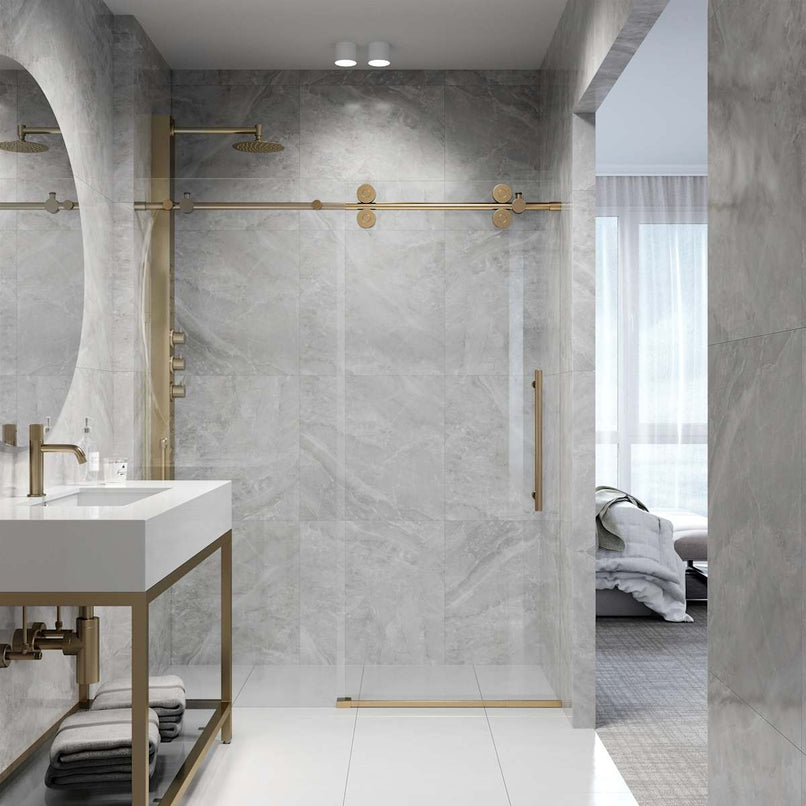 Elan 74" High x 60" Wide Sliding Frameless Shower Door with Clear Glass - image 19