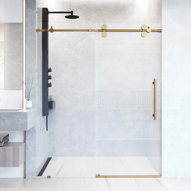 Elan 74" High x 60" Wide Sliding Frameless Shower Door with Clear Glass - image 20