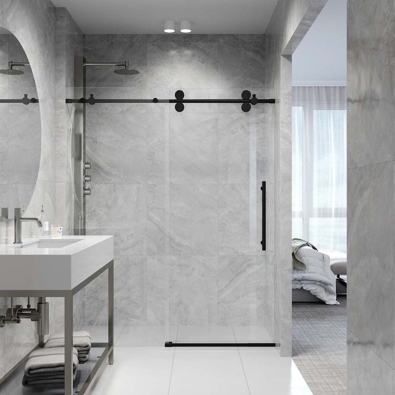Elan 74" High x 60" Wide Sliding Frameless Shower Door with Clear Glass - image 24