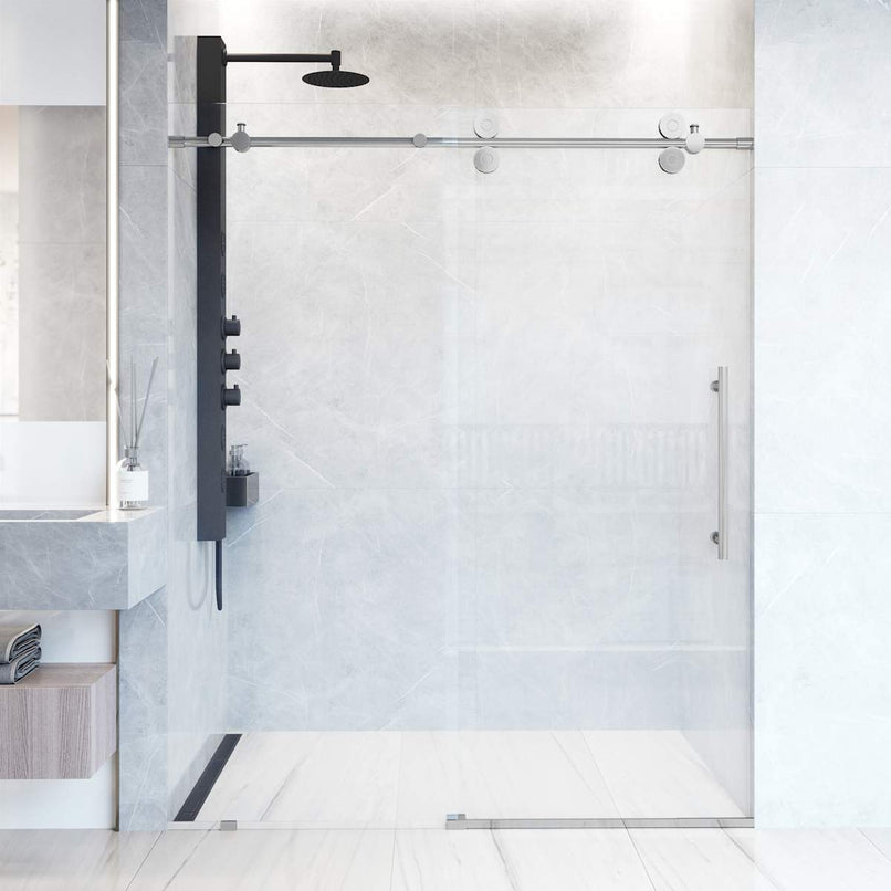 Elan 74" High x 60" Wide Sliding Frameless Shower Door with Clear Glass - image 28