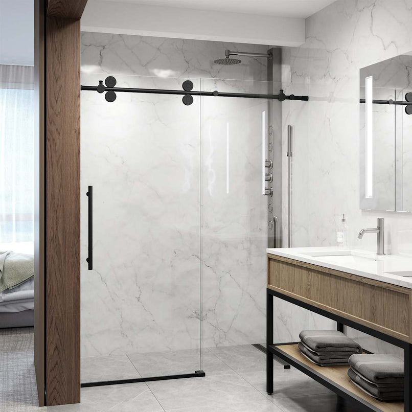 Elan 74" High x 60" Wide Sliding Frameless Shower Door with Clear Glass - image 1