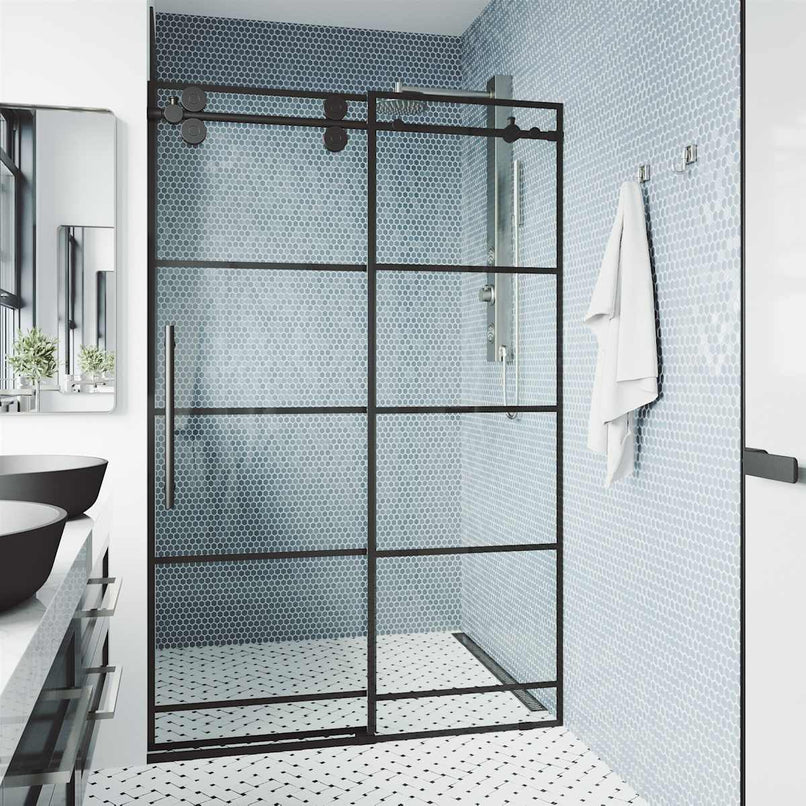 Elan 74" High x 56" Wide Sliding Frameless Shower Door with Clear Glass - image 1