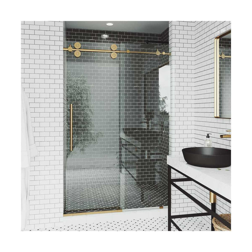 Elan 74" High x 60" Wide Sliding Frameless Shower Door with Clear Glass - image 1