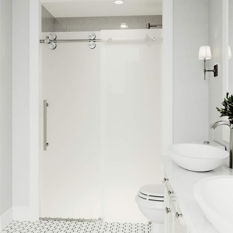 Elan 74" High x 60" Wide Sliding Frameless Shower Door with Frosted Glass - image 2