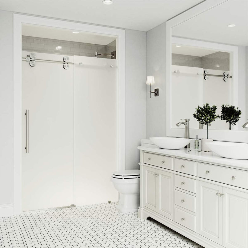 Elan 74" High x 60" Wide Sliding Frameless Shower Door with Frosted Glass - image 4