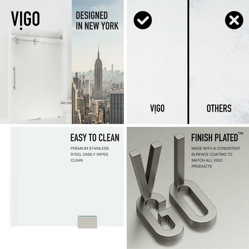 Elan 74" High x 60" Wide Sliding Frameless Shower Door with Frosted Glass - image 5