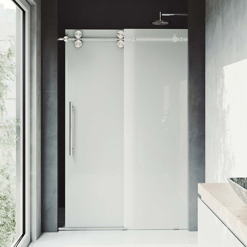 Elan 74" High x 60" Wide Sliding Frameless Shower Door with Frosted Glass - image 6