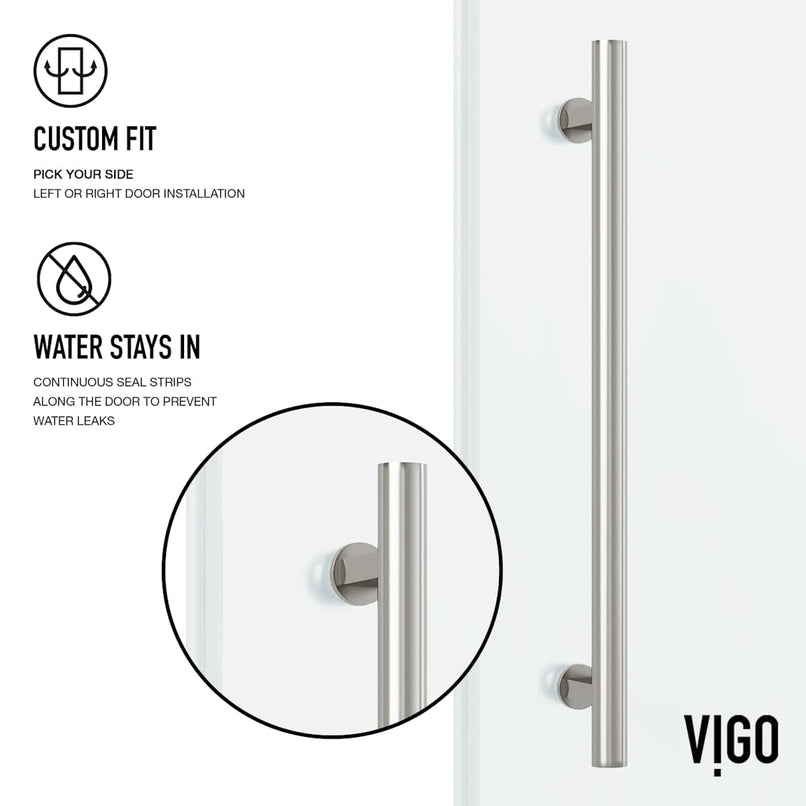 Elan 74" High x 60" Wide Sliding Frameless Shower Door with Frosted Glass - image 8