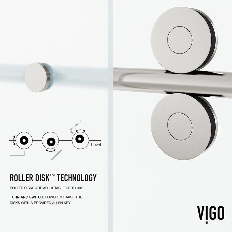 Elan 74" High x 60" Wide Sliding Frameless Shower Door with Frosted Glass - image 11