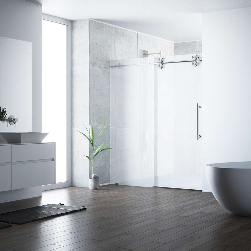 Elan 74" High x 60" Wide Sliding Frameless Shower Door with Frosted Glass - image 4