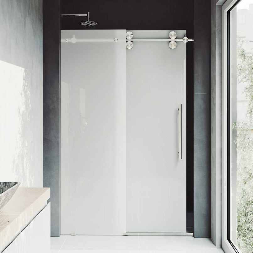 Elan 74" High x 60" Wide Sliding Frameless Shower Door with Frosted Glass - image 6