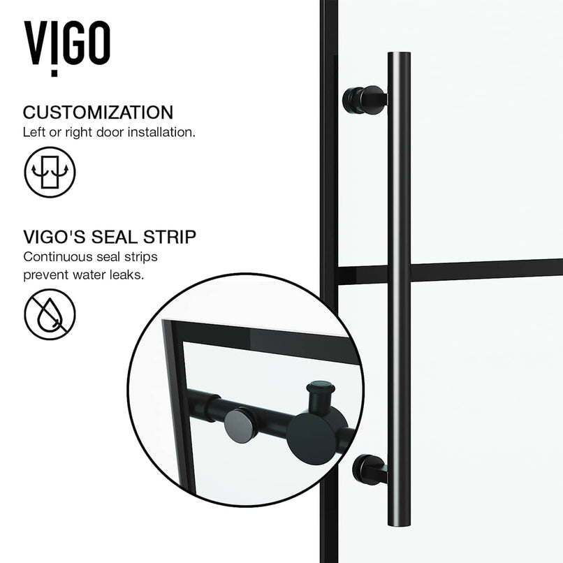 Elan 74" High x 56" Wide Sliding Frameless Shower Door with Clear Glass - image 9