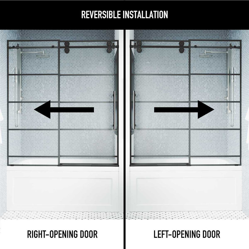 Elan 66" High x 60" Wide Sliding Frameless Tub Door with Clear Glass - image 4