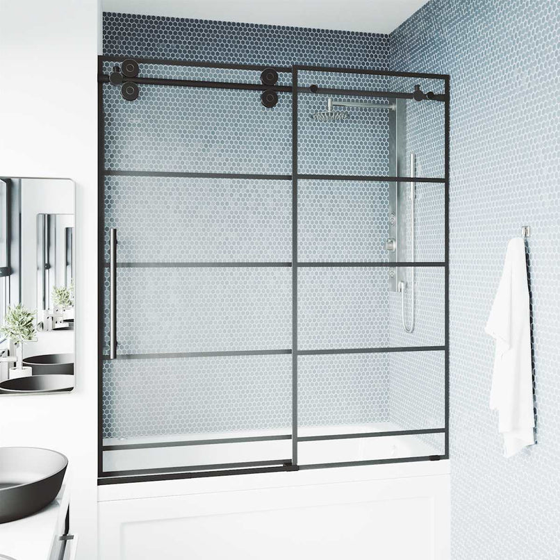 Elan 66" High x 60" Wide Sliding Frameless Tub Door with Clear Glass - image 6