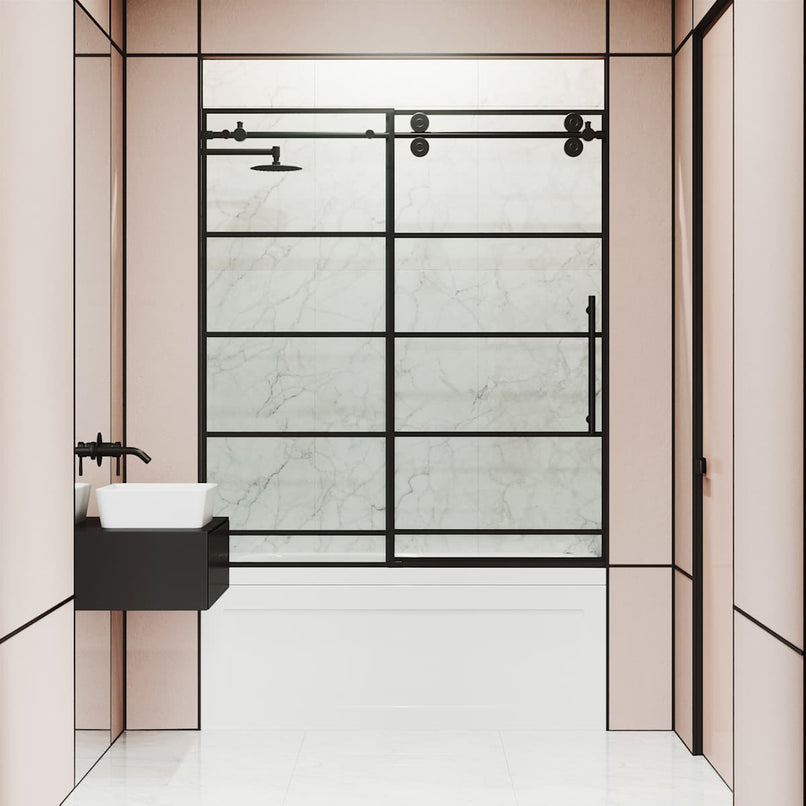 Elan 66" High x 60" Wide Sliding Frameless Tub Door with Clear Glass - image 7