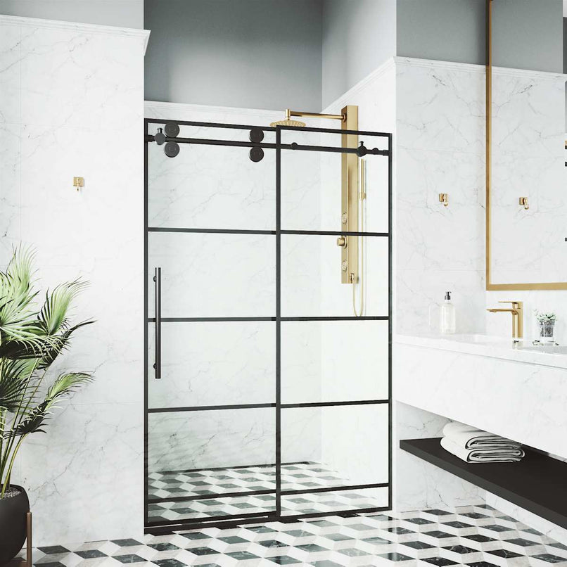 Elan 74" High x 72" Wide Sliding Frameless Shower Door with Clear Glass - image 5