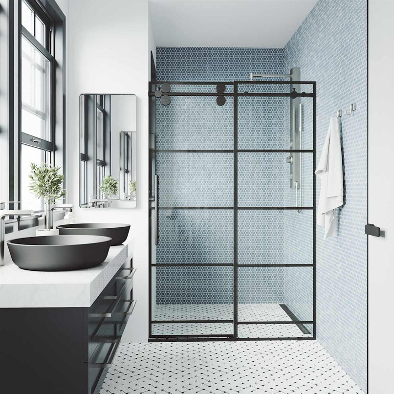 Elan 74" High x 72" Wide Sliding Frameless Shower Door with Clear Glass - image 7