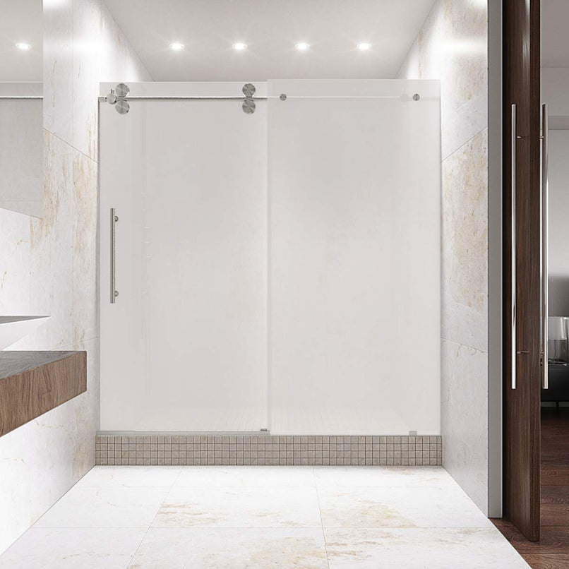 Elan 74" High x 60" Wide Sliding Frameless Shower Door with Frosted Glass - image 1