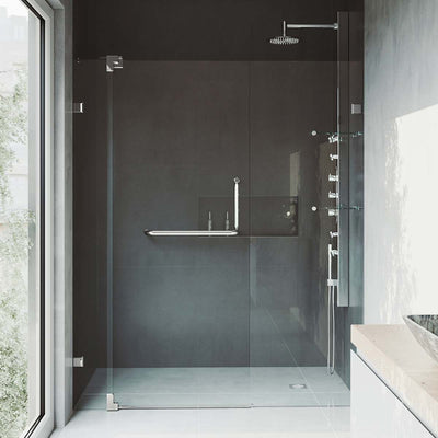Piroutte 72" High x 60" Wide Pivot Frameless Shower Door with Clear Glass - image 1