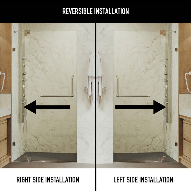 Pirouette 72" High x 36" Wide Pivot Frameless Shower Door with Clear Glass - image 4