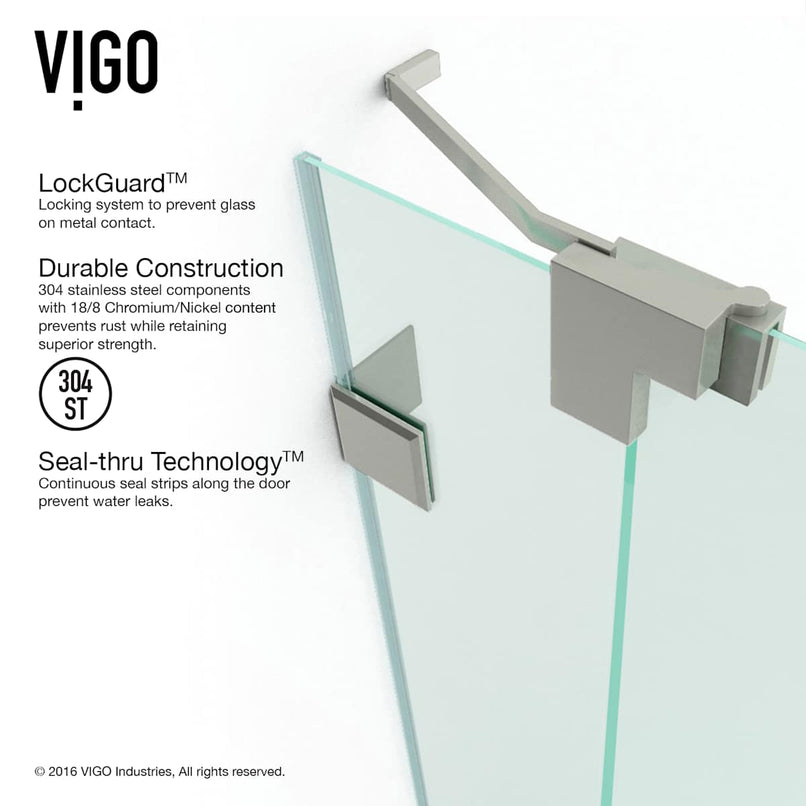 Pirouette 72" High x 36" Wide Pivot Frameless Shower Door with Clear Glass - image 10