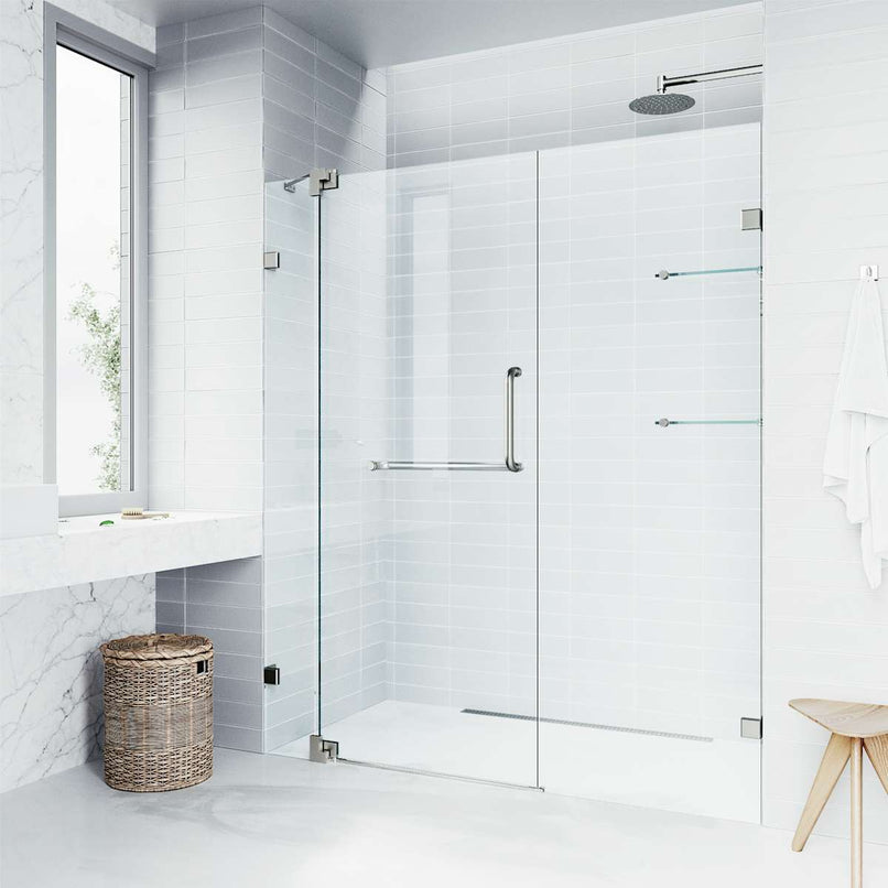 Piroutte 72" High x 48" Wide Pivot Frameless Shower Door with Clear Glass - image 2
