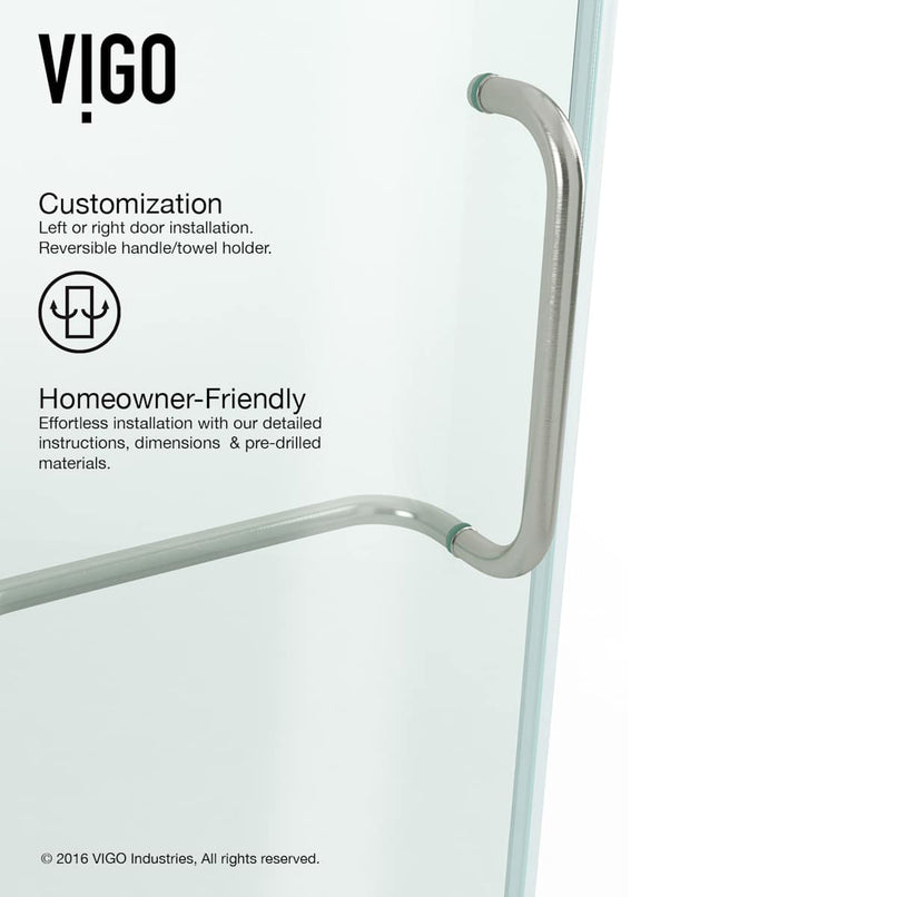 Piroutte 72" High x 48" Wide Pivot Frameless Shower Door with Clear Glass - image 8